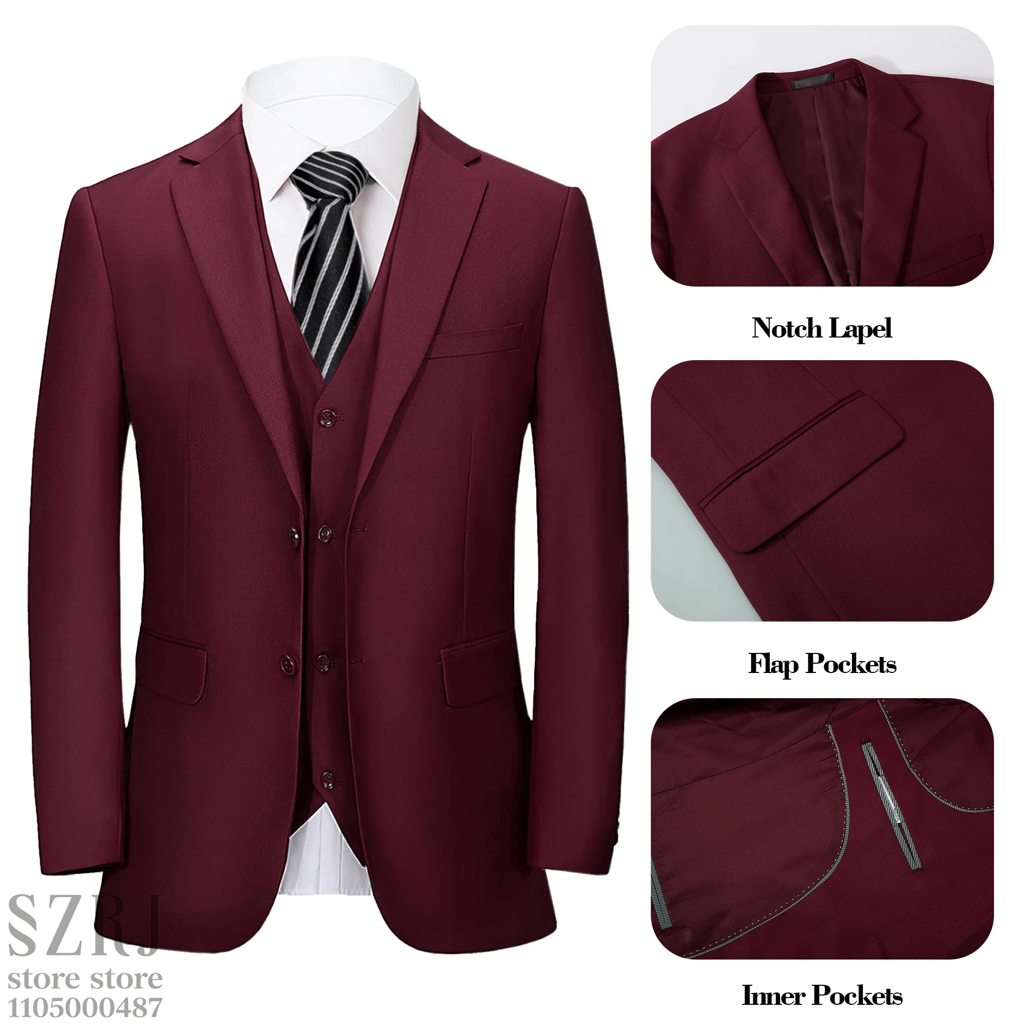 Gentleman Red Tie Suit